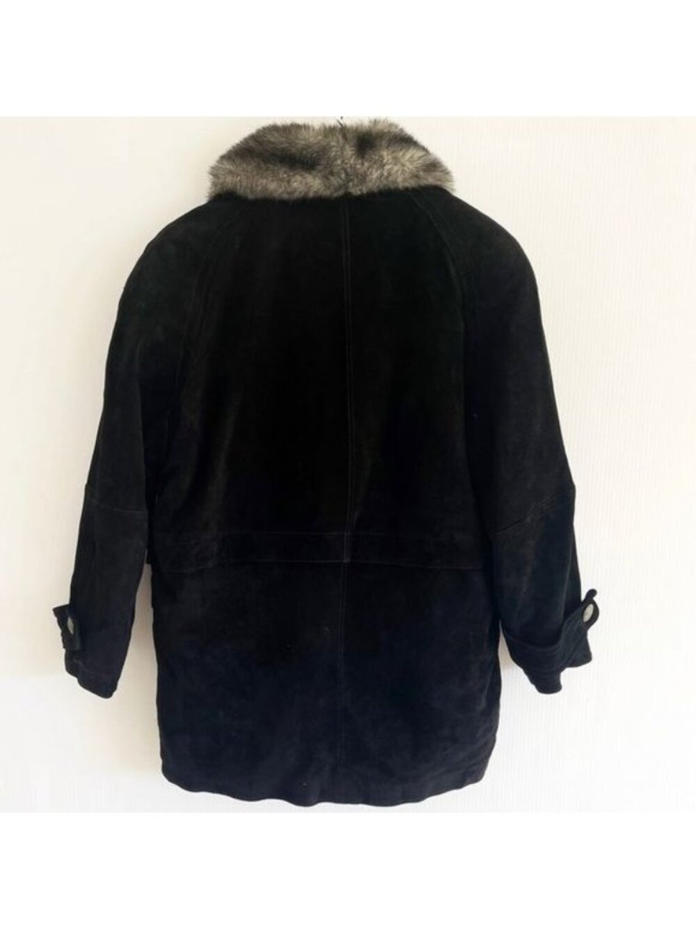 La Covina 100% Genuine Leather and Faux Fur collar winter Coat Small - Picture 6 of 13